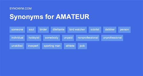 synonym for amateur|Amateur Synonyms and Antonyms .